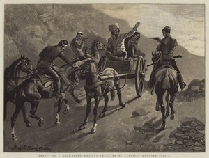 Aresztowanie półkrwi przemytnika whiskey przez Kanadyjską Policję Konną autorstwa Frederic Remington