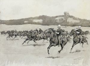 Bateria K w Drill w Berkshire Hills, Massachusetts autorstwa Frederic Remington