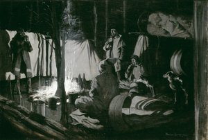 Pierwszy i najlepszy obóz wyprawy autorstwa Frederic Remington