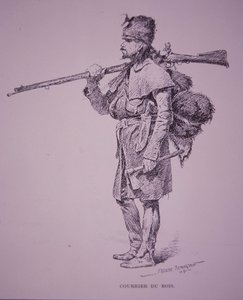 Francusko-kanadyjski traper futrzany Coureur du Bois autorstwa Frederic Remington