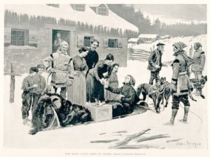 Jak Święty Mikołaj przybywa do Kanady? autorstwa Frederic Remington
