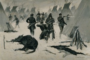 Pokonanie Szalonego Konia autorstwa Frederic Remington