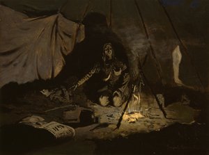 Suche liście przetrwały dłużej niż ona, ok. 1899 r. autorstwa Frederic Remington