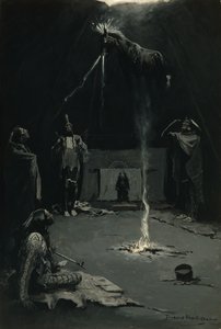 Odejście konia medycznego (indyjski bóg ognia) 1897 autorstwa Frederic Remington