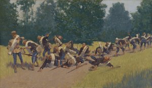 Krzyk odłamków na wzgórzu San Juan, 1898 autorstwa Frederic Remington
