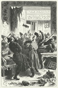 Świętowanie uczty w Chinach mongolskich (grafika) autorstwa Frederic Theodore (after) Lix
