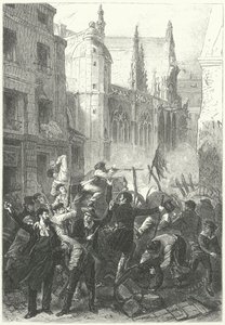 Powstanie Dni Czerwcowe, Rewolucja 1848, Paryż (rycina)