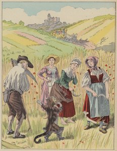 Le Chat Botte, Kot w butach (kolor lito) autorstwa Frederic Theodore (after) Lix