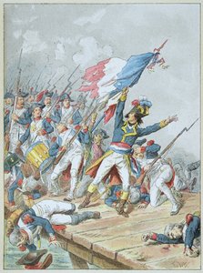 Bonaparte przekraczający most d Arcole w listopadzie 1796 r. autorstwa Frederic Theodore Lix