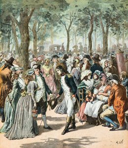 Bonaparte w ogrodach pałacu królewskiego autorstwa Frederic Theodore Lix
