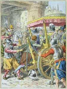 Morderstwo króla Henryka IV przez Franoisa Ravaillaca w Rue de la Ferronnerie Paryż, 14 maja autorstwa Frederic Theodore Lix