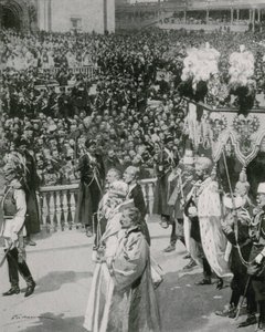 Scena na Kremlu podczas koronacji cesarza autorstwa Frederic de Haenen