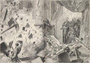 Cesarz Aleksander II po wybuchu, wieczór 17 lutego 1880 r. autorstwa Frederic de Haenen