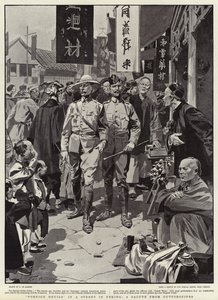 Zagraniczne diabły na ulicy w Pekinie, pozdrowienie od Guttersnipes autorstwa Frederic de Haenen