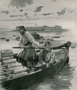 Twierdza zamkowa, nad jeziorem Ładoga autorstwa Frederic de Haenen