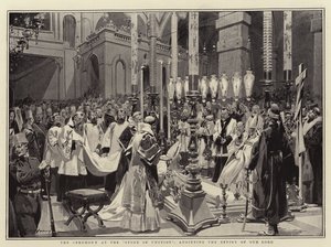 Ceremonia pod Kamieniem Namaszczenia, namaszczenia Wizerunku Naszego Pana autorstwa Frederic de Haenen