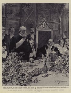 Bankiet Lorda Burmistrza w Guildhall, Lord Salisbury odpowiada w imieniu ministrów Jej Królewskiej Mości autorstwa Frederic de Haenen