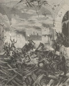 Pałac Zimowy po wybuchu, wieczór 17 lutego 1880 r. autorstwa Frederic de Haenen