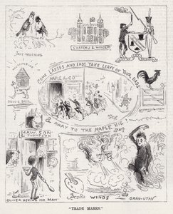 „Znaki towarowe” (grawerowanie) autorstwa Frederick (attr. to) Barnard