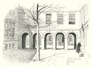 Pump Court, Temple (litografia) autorstwa Frederick Adcock
