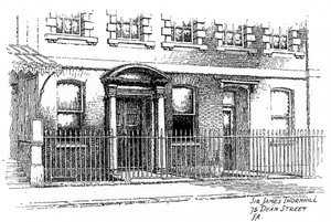 Dom Sir Jamesa Thornhillsa, 75 Dean Street, Londyn, 1912 r autorstwa Frederick Adcock