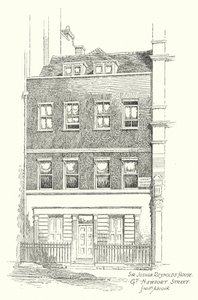 Dom Sir Joshuy Reynoldsa, Great Newport Street (litografia) autorstwa Frederick Adcock