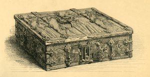 Szkatułka z drewna i skóry, 1350-1370, 1881.