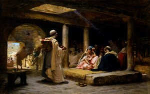 Kawiarnia w Biskrze, Algieria, 1884. autorstwa Frederick Arthur Bridgman