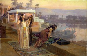 Kleopatra (69-30 pne) na tarasach Philae, 1896 autorstwa Frederick Arthur Bridgman