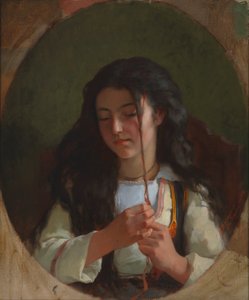 Studium młodej dziewczyny, Pont Aven, 1869. autorstwa Frederick Arthur Bridgman