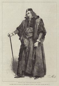Pan Henry Irving jako Shylock w Kupie weneckim w teatrze Lyceum autorstwa Frederick Barnard