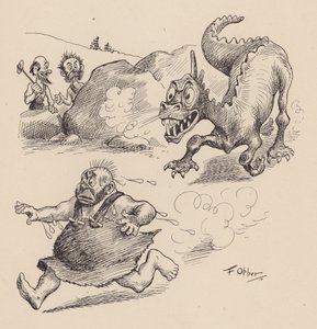 Our Antediluvian Ancestors autorstwa F Oppera: Numer pięć (litografia)