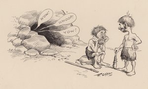 Our Antediluvian Ancestors autorstwa F Oppera: Numer Czterdzieści Cztery (litografia) autorstwa Frederick Burr Opper