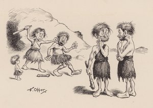 Our Antediluvian Ancestors autorstwa F Oppera: Numer Czterdzieści Siedem (litografia)