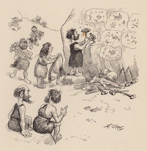 Our Antediluvian Ancestors autorstwa F Oppera: Numer sześć (litografia)