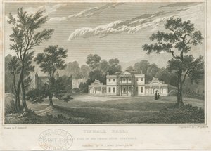Tixall Hall: grawerowanie, bd [ok. 1830] (druk) autorstwa Frederick Calvert