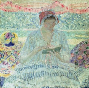 Letnie czytanie (olej na płótnie) autorstwa Frederick Carl Frieseke