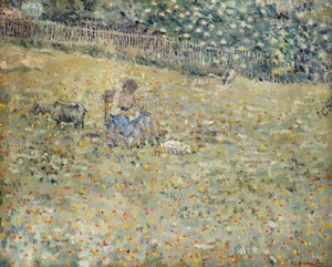 Kobieta i koza autorstwa Frederick Carl Frieseke