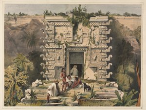 Brama Wielkiego Theocallisa, Uxmal autorstwa Frederick Catherwood