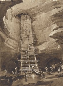 Cóż w Bolonchen na Jukatanie (pióro, atrament, ołówek i pranie na papierze) autorstwa Frederick Catherwood