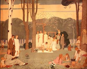 Scena piknikowa (plakat) autorstwa Frederick Cayley Robinson