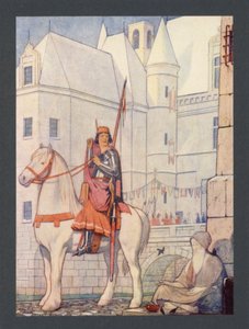 Święty Marcin, IV wiek, Święto 11 listopada (kolorowa litografia) autorstwa Frederick Cayley Robinson