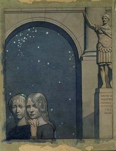 Dzieci wchodzą do Pałacu Luksusu, prawdopodobnie z „Błękitnego ptaka” Maeterlincka autorstwa Frederick Cayley Robinson