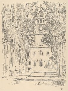 Kościół Kolonialny, Gloucester, 1918. autorstwa Frederick Childe Hassam