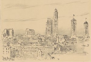 Panoramę Nowego Jorku, lekkie budynki, 1918. autorstwa Frederick Childe Hassam