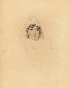 Portret lady Augusty Lowther, hrabiny Fane, żony pierwszego hrabiego Lonsdale. Ręcznie barwiony grawer autorstwa Fredericka Christiana Lewisa według ilustracji Sir Thomasa Lawrence