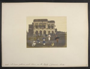Mieszkanie angielskiego dżentelmena, [Garden Reach] Kalkuta, ok.1851-52 (zdjęcie ręcznie kolorowane)
