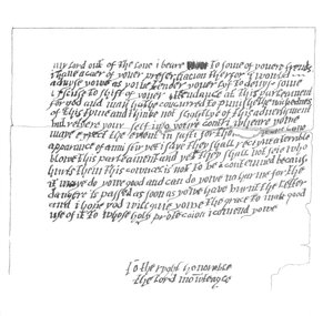 List do Lorda Monteagle, który doprowadził do odkrycia Spisku prochowego, 1605 1865.