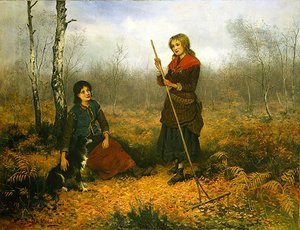 Gathering Leaves (olej na płótnie) autorstwa Frederick Gerald Kinnaird