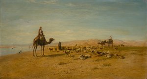 Nad brzegiem Nilu (olej na płótnie) autorstwa Frederick Goodall